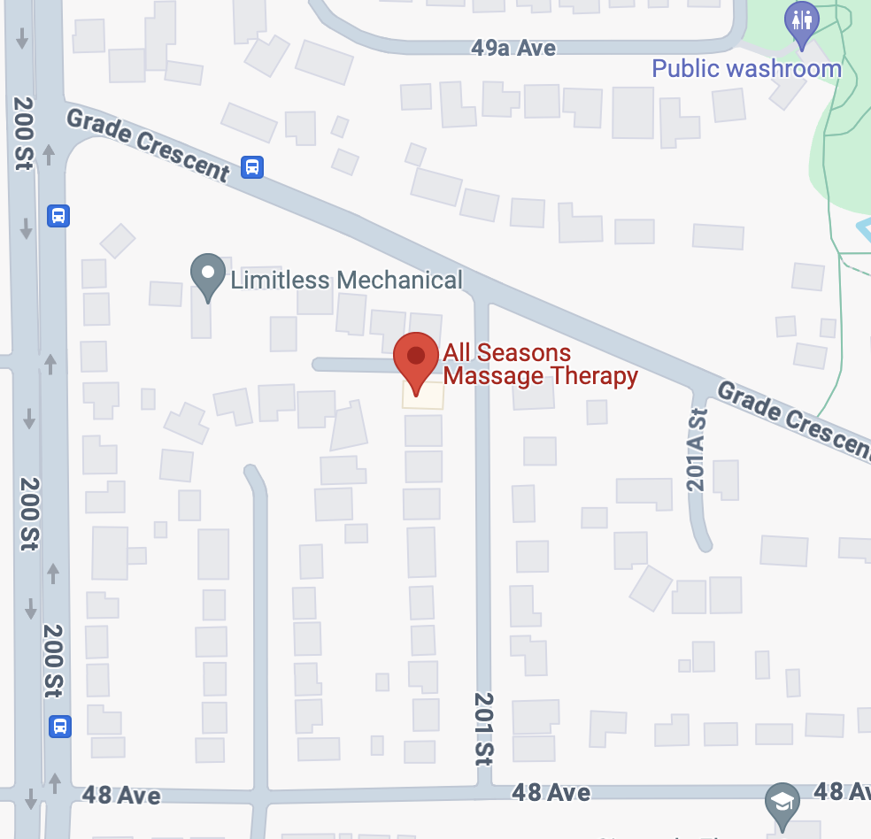 Map to All Seasons Massage Therapy in Langley, BC